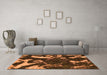 Machine Washable Abstract Orange Modern Area Rugs in a Living Room, wshabs1174org