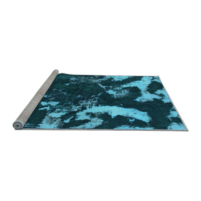 Sideview of Machine Washable Abstract Light Blue Modern Rug, wshabs1174lblu