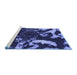 Sideview of Machine Washable Abstract Blue Modern Rug, wshabs1174blu