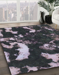 Abstract Gunmetal Green Modern Rug, abs1174