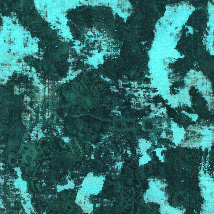 Machine Washable Abstract Turquoise Modern Area Rugs, wshabs1174turq