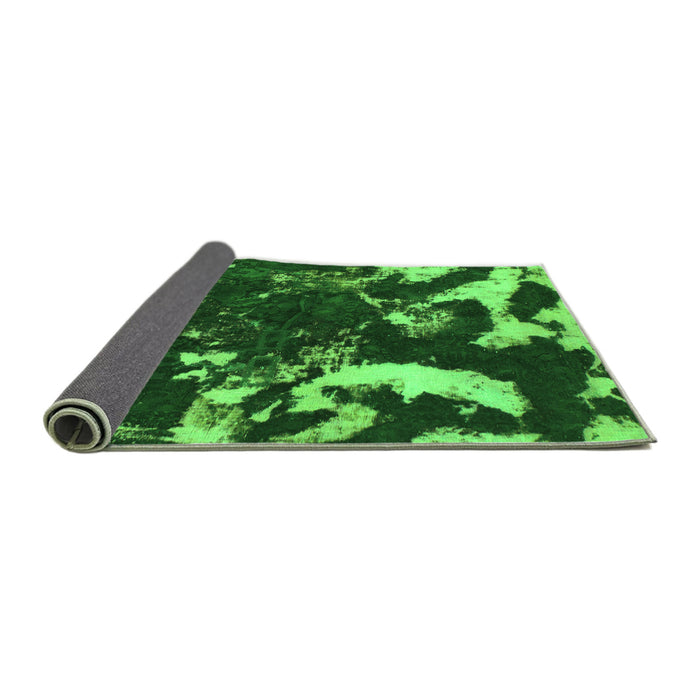 Sideview of Abstract Green Modern Rug, abs1174grn