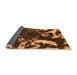 Sideview of Abstract Orange Modern Rug, abs1174org