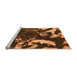 Sideview of Machine Washable Abstract Orange Modern Area Rugs, wshabs1174org