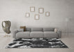 Machine Washable Abstract Gray Modern Rug in a Living Room,, wshabs1174gry