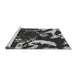 Sideview of Machine Washable Abstract Gray Modern Rug, wshabs1174gry