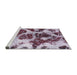 Sideview of Machine Washable Abstract Wisteria Purple Rug, wshabs1175