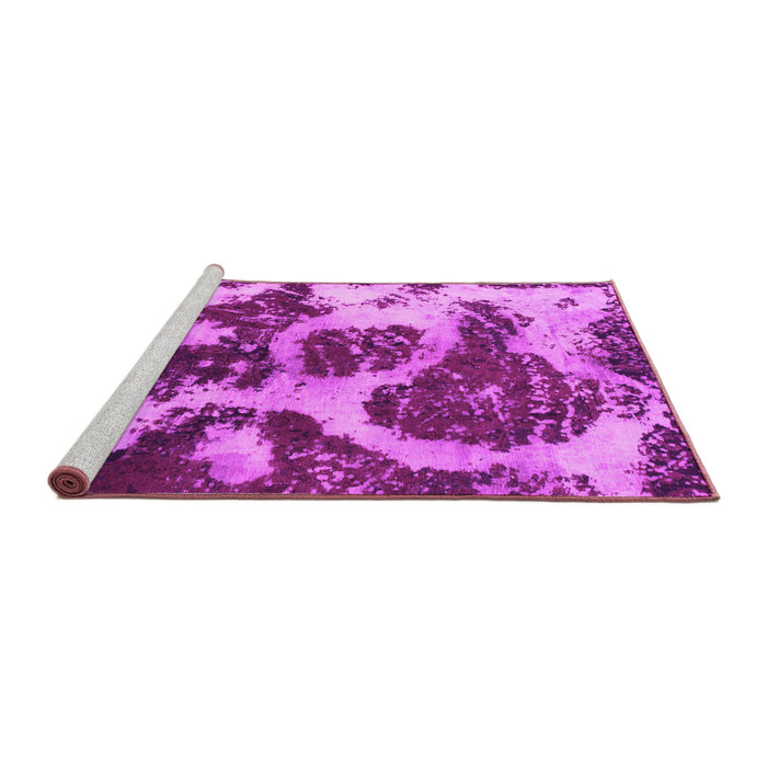Sideview of Machine Washable Abstract Pink Modern Rug, wshabs1175pnk