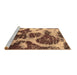 Sideview of Machine Washable Abstract Brown Modern Rug, wshabs1175brn