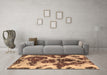 Machine Washable Abstract Brown Modern Rug in a Living Room,, wshabs1175brn