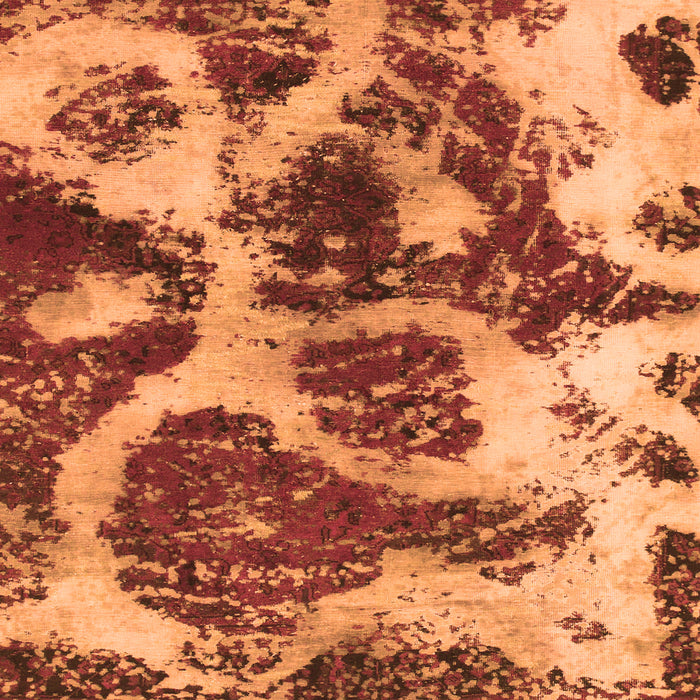 Square Machine Washable Abstract Orange Modern Area Rugs, wshabs1175org