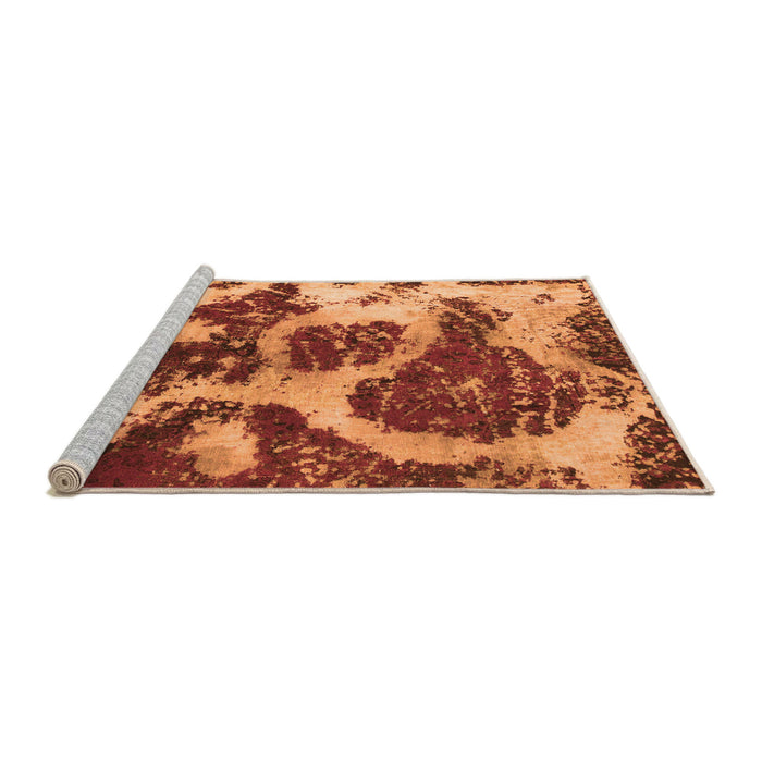 Sideview of Machine Washable Abstract Orange Modern Area Rugs, wshabs1175org