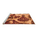 Sideview of Machine Washable Abstract Orange Modern Area Rugs, wshabs1175org