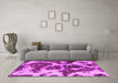 Machine Washable Abstract Pink Modern Rug in a Living Room, wshabs1175pnk