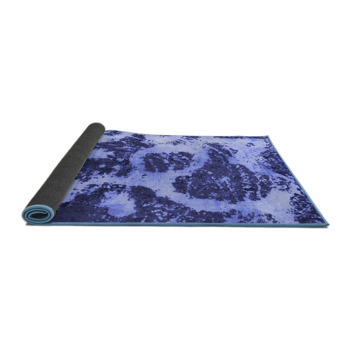 Sideview of Abstract Blue Modern Rug, abs1175blu