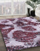 Machine Washable Abstract Wisteria Purple Rug in a Family Room, wshabs1175