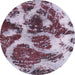 Round Machine Washable Abstract Wisteria Purple Rug, wshabs1175