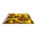 Sideview of Machine Washable Abstract Yellow Modern Rug, wshabs1175yw