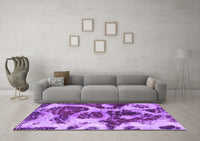 Machine Washable Abstract Purple Modern Rug, wshabs1175pur