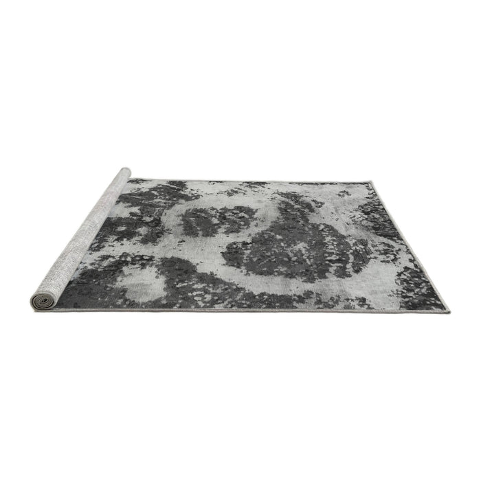 Sideview of Machine Washable Abstract Gray Modern Rug, wshabs1175gry