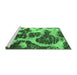 Sideview of Machine Washable Abstract Emerald Green Modern Area Rugs, wshabs1175emgrn