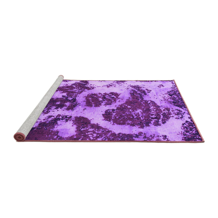 Sideview of Machine Washable Abstract Purple Modern Area Rugs, wshabs1175pur