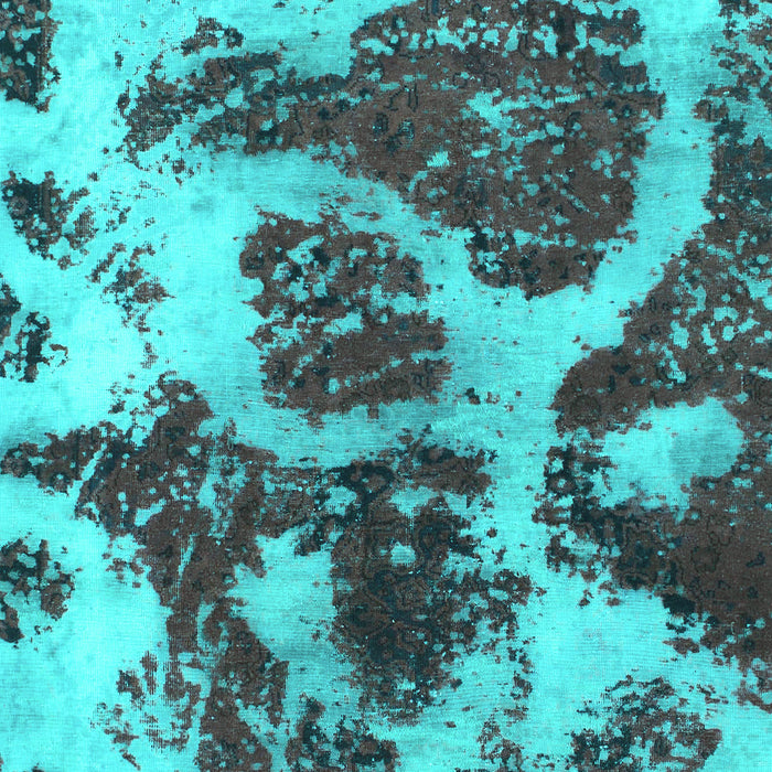 Machine Washable Abstract Turquoise Modern Area Rugs, wshabs1175turq