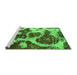 Sideview of Machine Washable Abstract Green Modern Area Rugs, wshabs1175grn