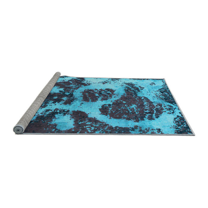 Sideview of Machine Washable Abstract Light Blue Modern Rug, wshabs1175lblu