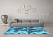 Machine Washable Abstract Light Blue Modern Rug in a Living Room, wshabs1175lblu