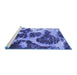 Sideview of Machine Washable Abstract Blue Modern Rug, wshabs1175blu