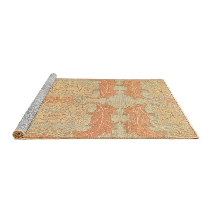 Sideview of Machine Washable Abstract Orange Rug, wshabs1176