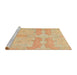 Sideview of Machine Washable Abstract Orange Rug, wshabs1176