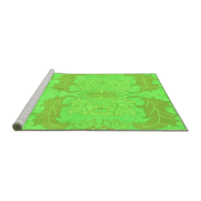 Sideview of Machine Washable Abstract Green Modern Area Rugs, wshabs1176grn