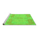 Sideview of Machine Washable Abstract Green Modern Area Rugs, wshabs1176grn