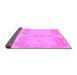 Sideview of Abstract Purple Modern Rug, abs1176pur