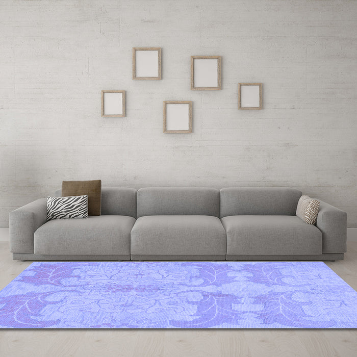 Machine Washable Abstract Blue Modern Rug in a Living Room, wshabs1176blu