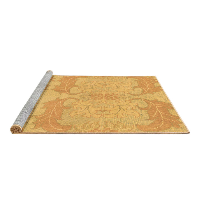 Sideview of Machine Washable Abstract Brown Modern Rug, wshabs1176brn