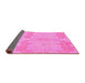 Sideview of Abstract Pink Modern Rug, abs1176pnk