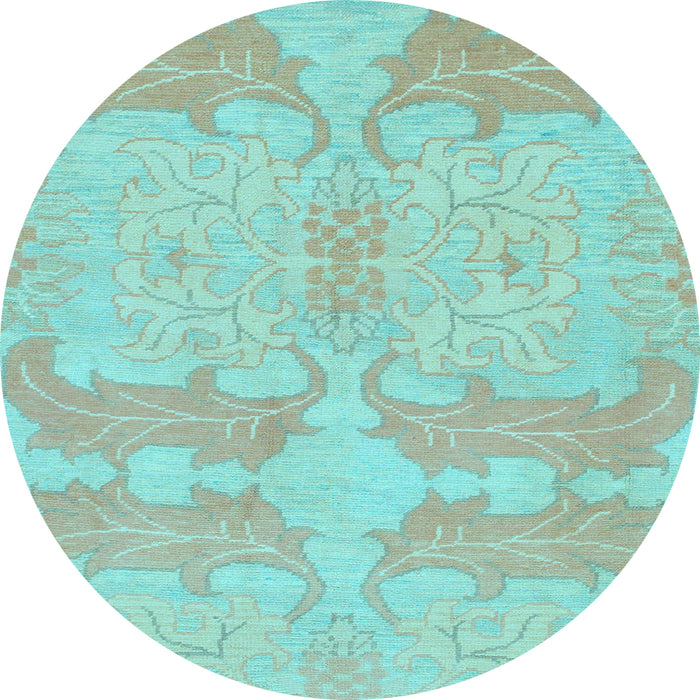 Round Machine Washable Abstract Light Blue Modern Rug, wshabs1176lblu