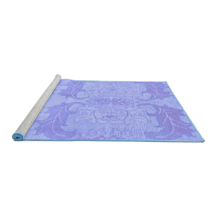 Sideview of Machine Washable Abstract Blue Modern Rug, wshabs1176blu