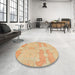 Abstract Orange Modern Rug in a Bedroom, abs1176