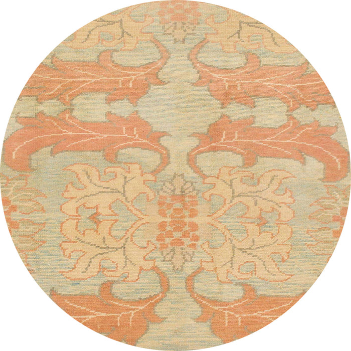 Round Machine Washable Abstract Orange Rug, wshabs1176
