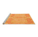 Sideview of Machine Washable Abstract Orange Modern Area Rugs, wshabs1176org