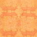 Square Machine Washable Abstract Orange Modern Area Rugs, wshabs1176org