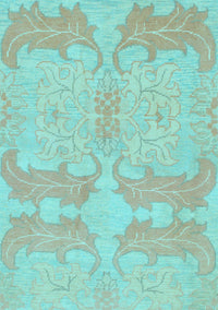 Abstract Light Blue Modern Rug, abs1176lblu