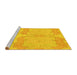 Sideview of Machine Washable Abstract Yellow Modern Rug, wshabs1176yw