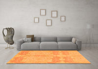 Machine Washable Abstract Orange Modern Rug, wshabs1176org