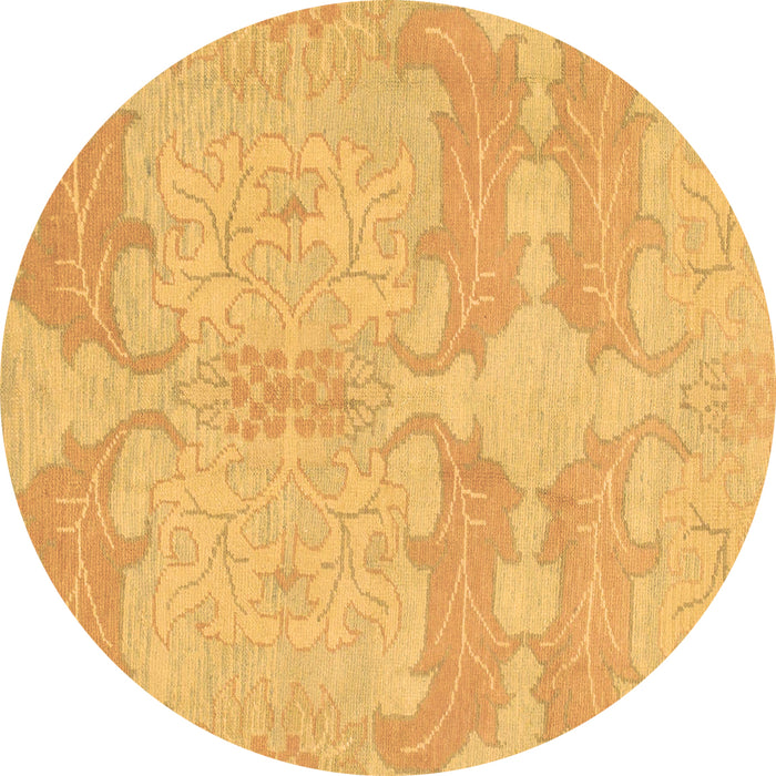 Round Abstract Brown Modern Rug, abs1176brn