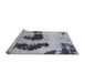 Sideview of Machine Washable Abstract Blue Rug, wshabs1177